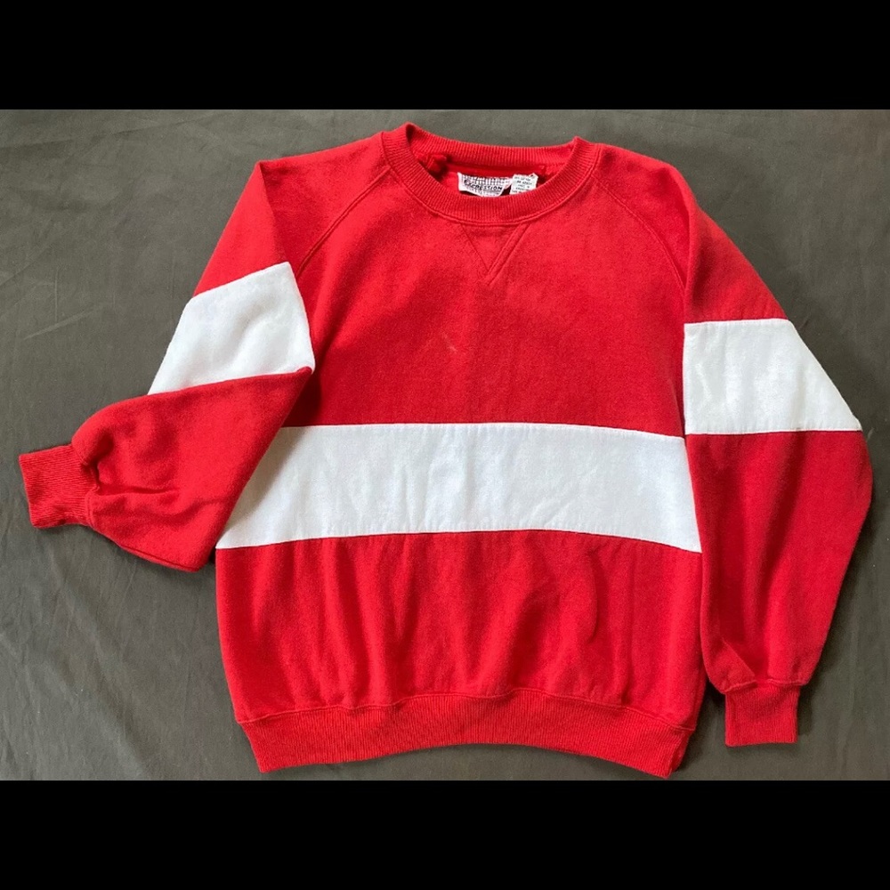 Vintage 80s Expressions Color Block Sweatshirt. L